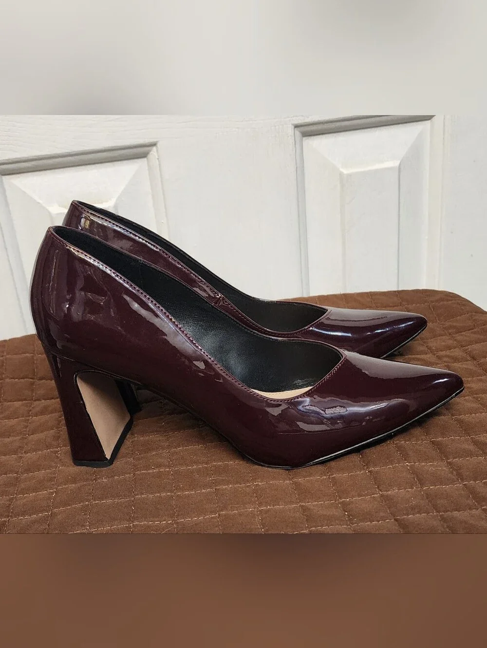 Michael Shannon Jenelle Burgundy Patent Pumps Women’s Size 11 Pointed Toe Heels